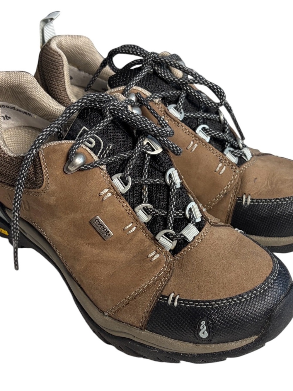 Ahnu Montera II Waterproof Brown Leather Hiking Shoes - Women 7